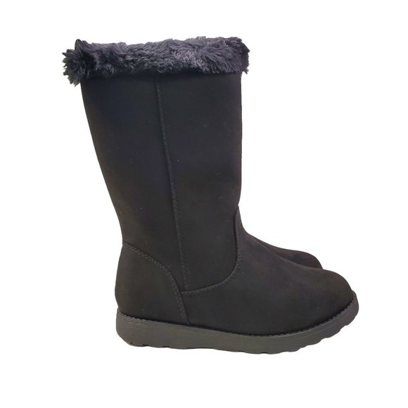 Toddler Girls Tall Black Winter Boots Black Nina Cat & Jack Winter Boots Size 5 - Picture 1 of 10
